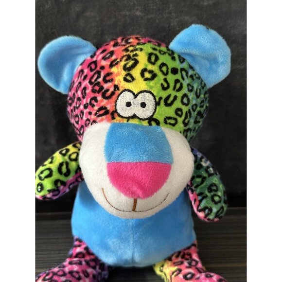 A&A Global Cheetah Spotted Plush Stuffed Animal 10 Inch Leopard Rainbow Colored - Picture 2 of 8